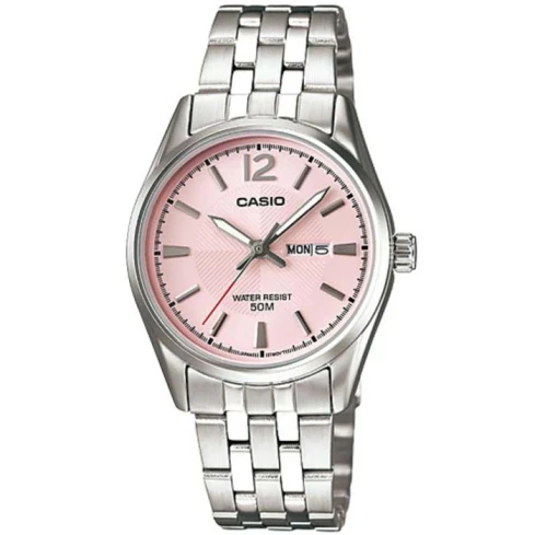 Дамски ръчен часовник с кварцов механизъм - корпус от Стомана - Стоманена верижка - цвят Розов Сив