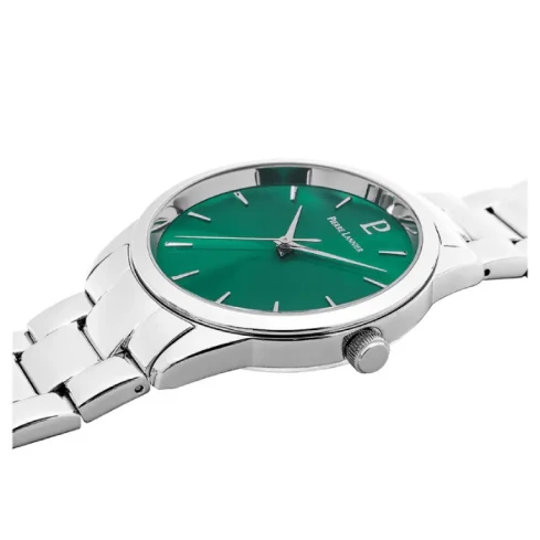 Дамски ръчен часовник с кварцов механизъм - корпус от Стомана - Стоманена верижка - цвят Зелен Сив