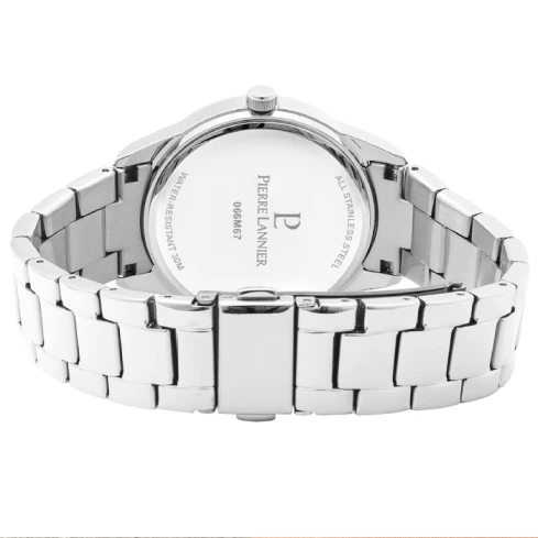 Дамски ръчен часовник с кварцов механизъм - корпус от Стомана - Стоманена верижка - цвят Зелен Сив