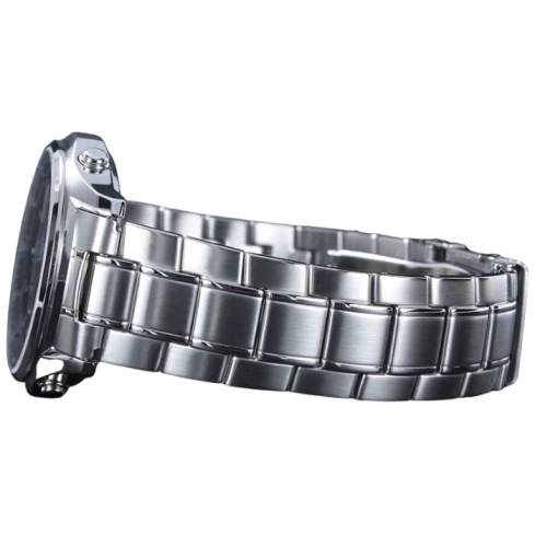 Мъжки ръчен часовник с кварцов механизъм - корпус от Стомана - Стоманена верижка - цвят Черен Сив