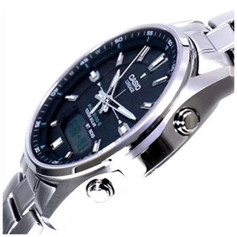 Мъжки ръчен часовник с кварцов механизъм - корпус от Стомана - Стоманена верижка - цвят Черен Сив