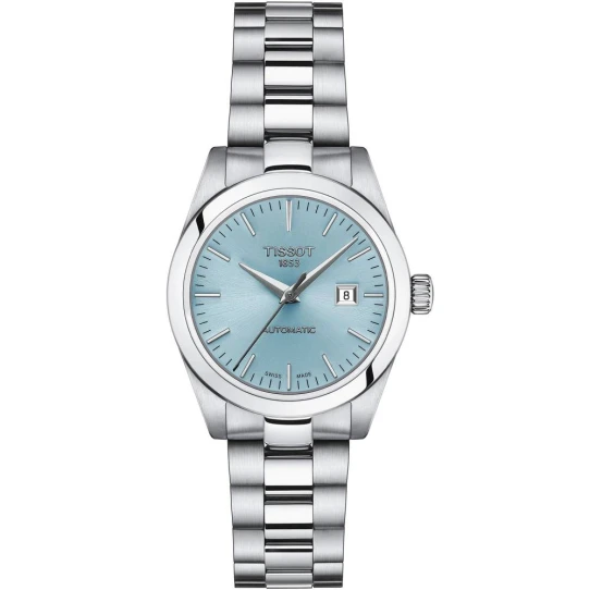 Дамски ръчен часовник с автоматичен механизъм - корпус от Стомана - Стоманена верижка - цвят Син Сив