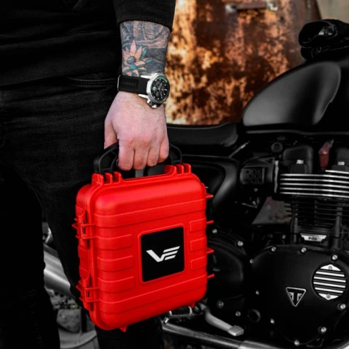 Мъжки ръчен часовник с кварцов механизъм - корпус от Стомана - Естествена кожа - цвят Черен Черен