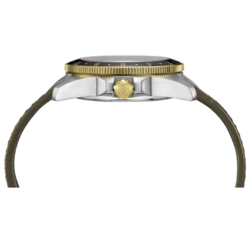 Мъжки ръчен часовник с автоматичен механизъм - корпус от Стомана - Естествена кожа - цвят Черен Кафяв