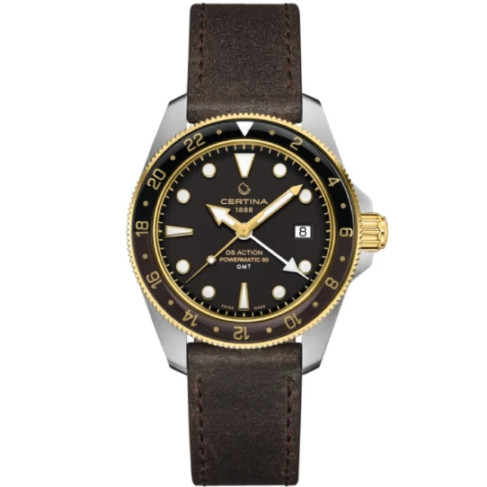 Мъжки ръчен часовник с автоматичен механизъм - корпус от Стомана - Естествена кожа - цвят Черен Кафяв