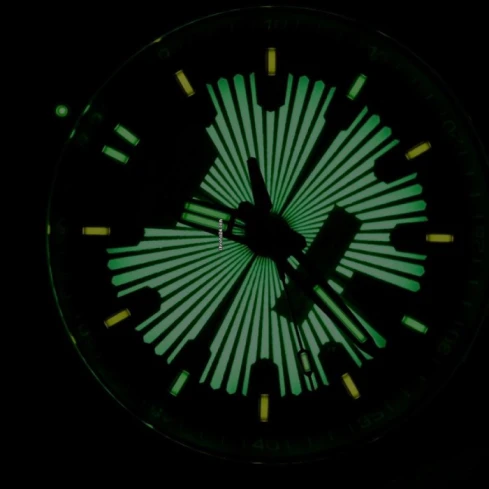 Мъжки ръчен часовник с автоматичен механизъм - корпус от Стомана - Естествена кожа - цвят Зелен Черен