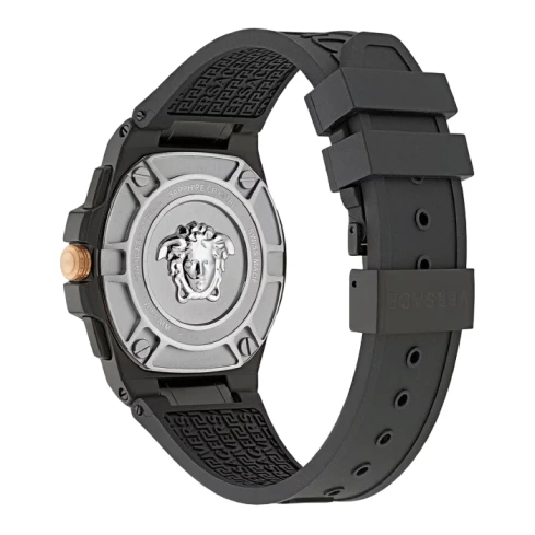 Мъжки ръчен часовник с кварцов механизъм - корпус от Стомана - Силиконова каишка - цвят Черен Черен