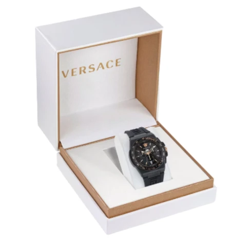 Мъжки ръчен часовник с кварцов механизъм - корпус от Стомана - Силиконова каишка - цвят Черен Черен