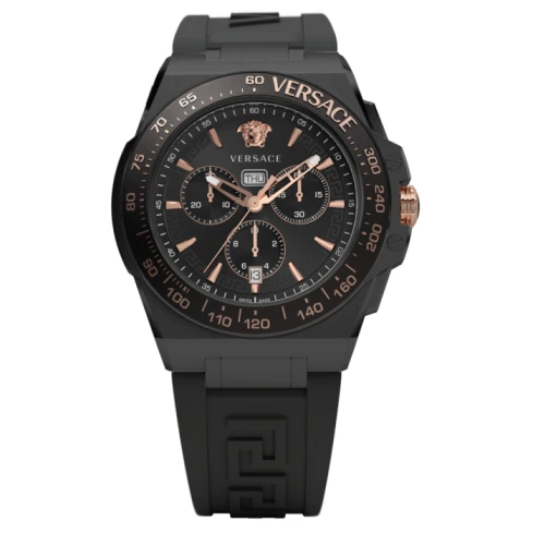 Мъжки ръчен часовник с кварцов механизъм - корпус от Стомана - Силиконова каишка - цвят Черен Черен