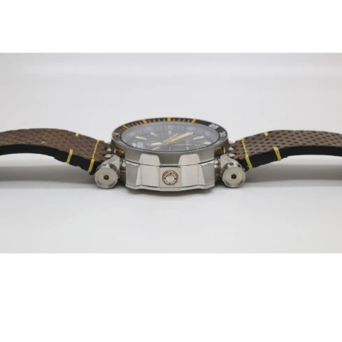 Мъжки ръчен часовник с автоматичен механизъм - корпус от Стомана - Естествена кожа - цвят Черен Кафяв