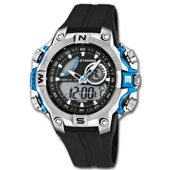 Унисекс ръчен часовник с кварцов механизъм - корпус от Полимер - Полимер - цвят Сив Черен