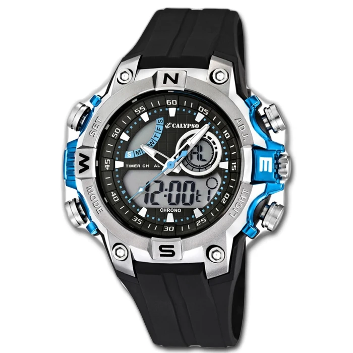 Унисекс ръчен часовник с кварцов механизъм - корпус от Полимер - Полимер - цвят Сив Черен