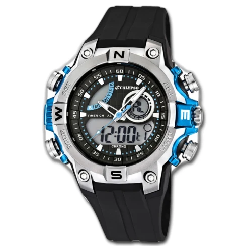 Унисекс ръчен часовник с кварцов механизъм - корпус от Полимер - Полимер - цвят Сив Черен