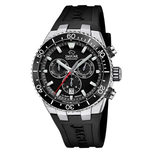 Мъжки ръчен часовник с кварцов механизъм - корпус от Стомана - Силиконова каишка - цвят Черен Черен