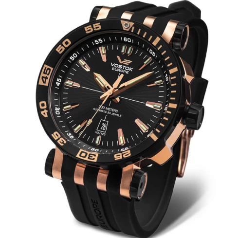 Мъжки ръчен часовник с автоматичен механизъм - корпус от Стомана - Естествена кожа - цвят Черен