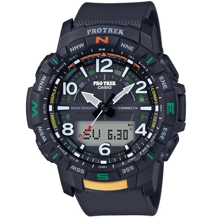 Мъжки ръчен часовник с кварцов механизъм - корпус от Полимер - Полимер - цвят Черен Черен