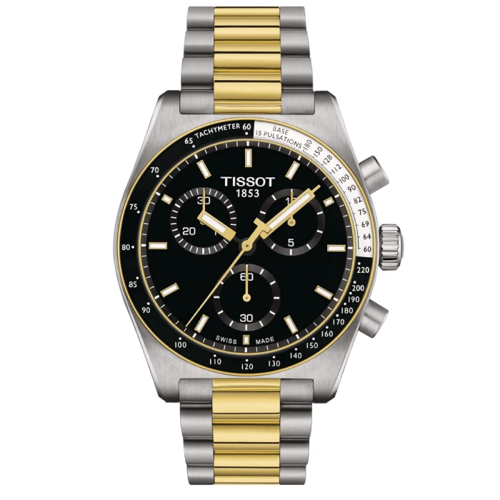 Мъжки ръчен часовник с кварцов механизъм - корпус от Стомана - Стоманена верижка - цвят Черен Злато