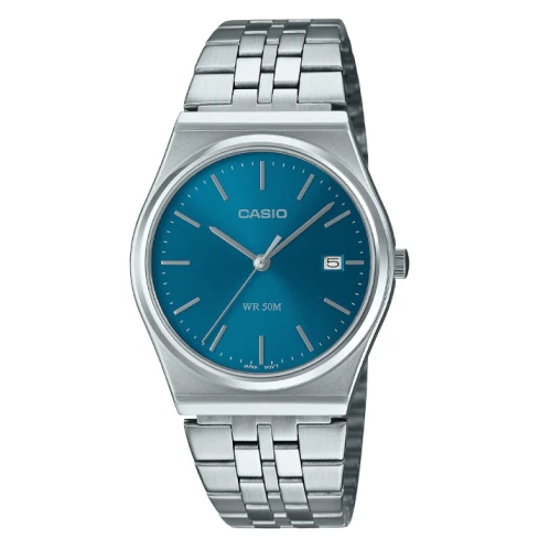 Дамски ръчен часовник с кварцов механизъм - корпус от Стомана - Стоманена верижка - цвят Син Сив