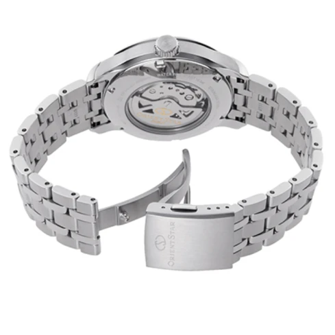 Мъжки ръчен часовник с механичен механизъм - корпус от Стомана - Стоманена верижка - цвят Кафяв Сив