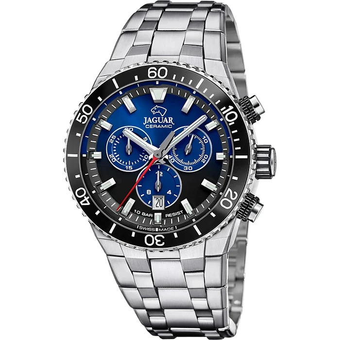 Мъжки ръчен часовник с кварцов механизъм - корпус от Стомана - Стоманена верижка - цвят Син Сив