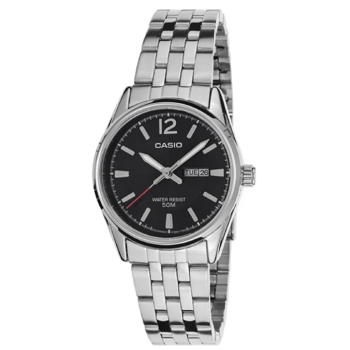 Мъжки ръчен часовник с кварцов механизъм - корпус от Стомана - Стоманена верижка - цвят Черен Сив