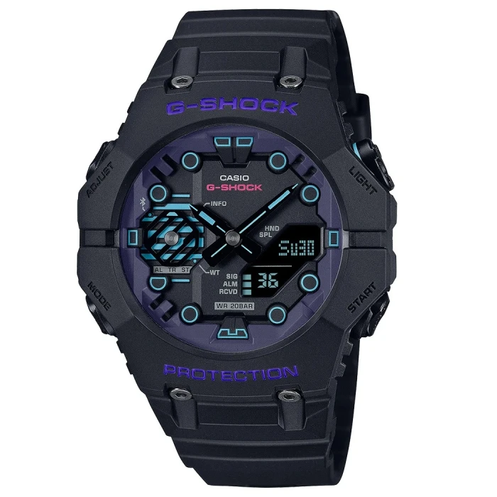 Мъжки ръчен часовник с кварцов механизъм - корпус от Полимер - Полимер - цвят Черен Черен