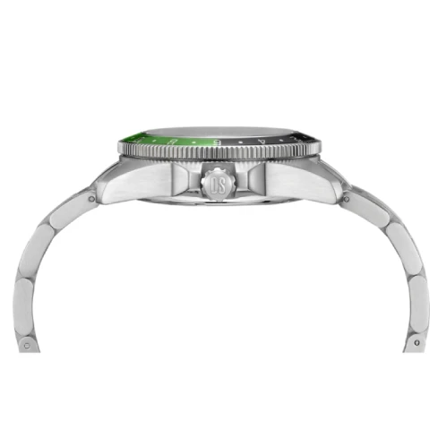 Мъжки ръчен часовник с автоматичен механизъм - корпус от Стомана - Стоманена верижка - цвят Черен Сив