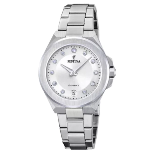 Дамски ръчен часовник с кварцов механизъм - корпус от Стомана - Стоманена верижка - цвят Сребрист Сив