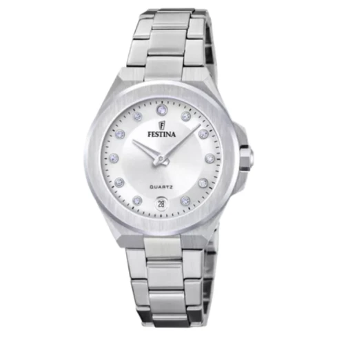 Дамски ръчен часовник с кварцов механизъм - корпус от Стомана - Стоманена верижка - цвят Сребрист Сив