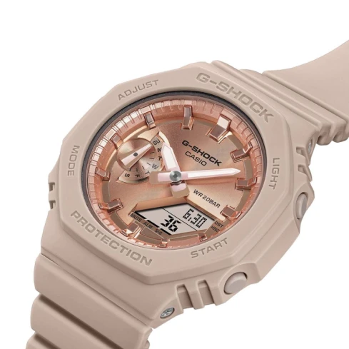 Дамски ръчен часовник с кварцов механизъм - корпус от Полимер - Полимер - цвят Бежов Бежов