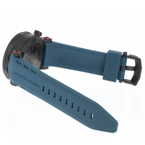 Мъжки ръчен часовник с автоматичен механизъм - корпус от Стомана - Естествена кожа - цвят Син Черен