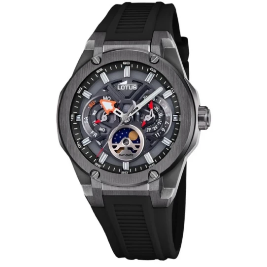 Мъжки ръчен часовник с кварцов механизъм - корпус от Стомана - Силиконова каишка - цвят Сив Черен