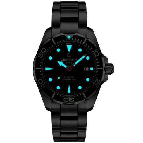 Мъжки ръчен часовник с автоматичен механизъм - корпус от Стомана - Стоманена верижка - цвят Зелен Сив