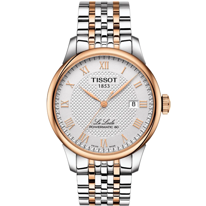 Мъжки ръчен часовник с автоматичен механизъм - корпус от Стомана - Стоманена верижка - цвят Сребрист Розово Злато