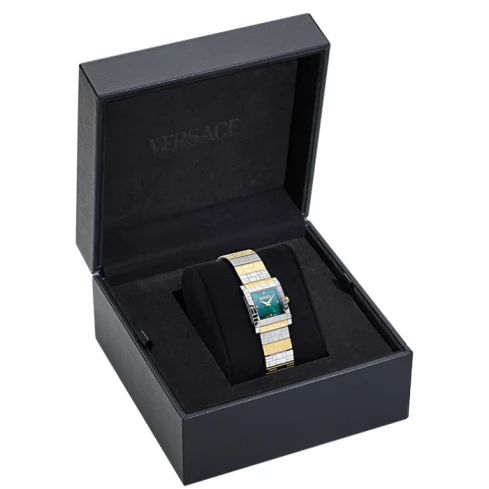 Дамски ръчен часовник с кварцов механизъм - корпус от Стомана - Стоманена верижка - цвят Зелен Сив