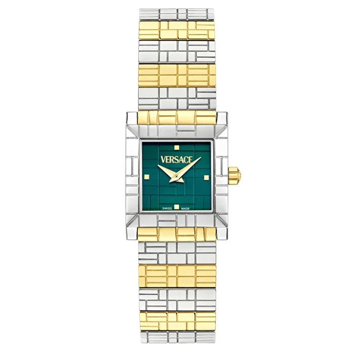 Дамски ръчен часовник с кварцов механизъм - корпус от Стомана - Стоманена верижка - цвят Зелен Сив