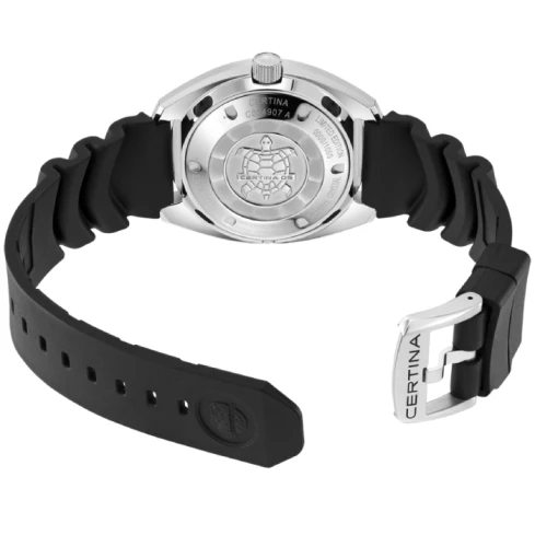 Мъжки ръчен часовник с автоматичен механизъм - корпус от Стомана - Каучук - цвят Оранжев Черен