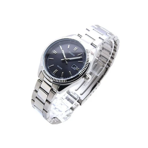 Мъжки ръчен часовник с кварцов механизъм - корпус от Стомана - Стоманена верижка - цвят Черен Сив