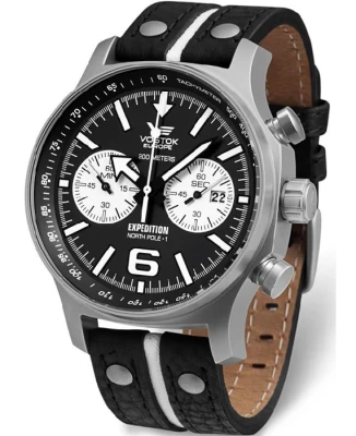 Мъжки ръчен часовник с кварцов механизъм - корпус от Стомана - Естествена кожа - цвят Бял Бял