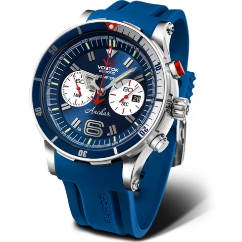 Мъжки ръчен часовник с кварцов механизъм - корпус от Стомана - Силиконова каишка - цвят Син Син