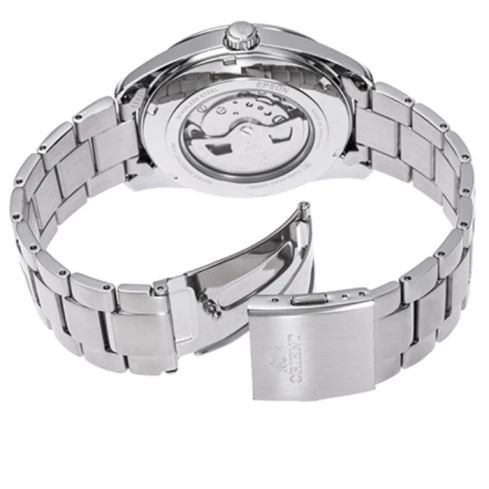 Мъжки ръчен часовник с механичен механизъм - корпус от Стомана - Стоманена верижка - цвят Син Син