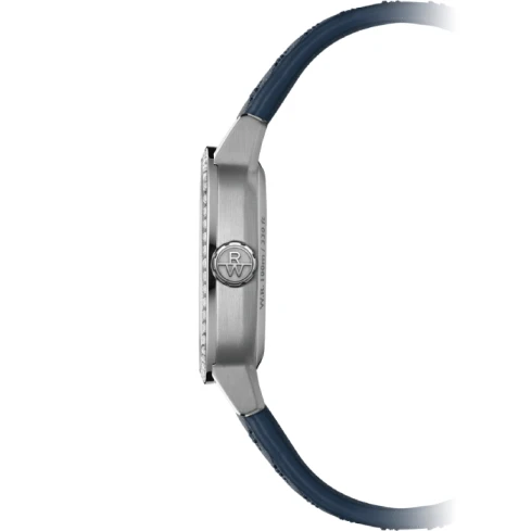 Дамски ръчен часовник с автоматичен механизъм - корпус от Стомана - Естествена кожа - цвят Син Син