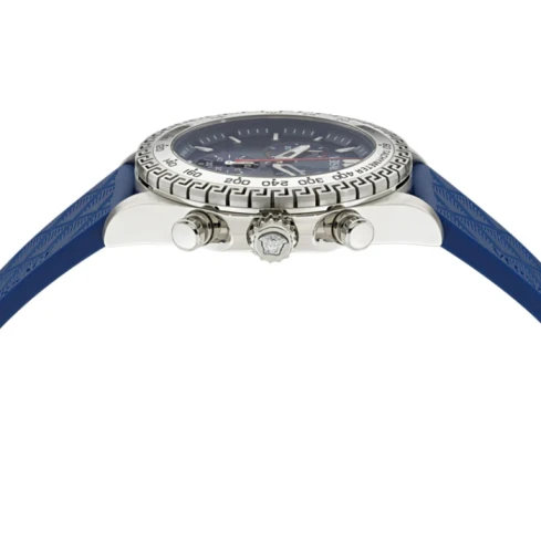 Мъжки ръчен часовник с кварцов механизъм - корпус от Стомана - Силиконова каишка - цвят Син Син