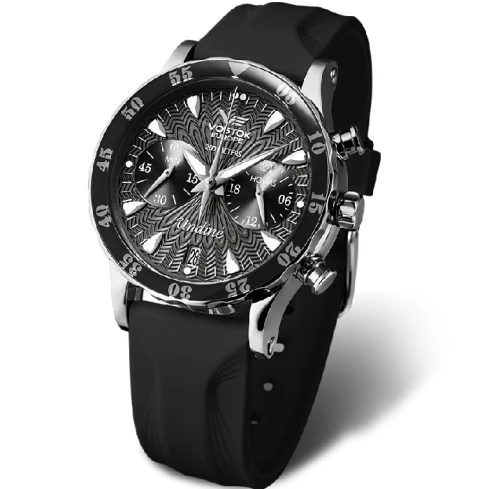 Мъжки ръчен часовник с кварцов механизъм - корпус от Стомана - Естествена кожа - цвят Черен Черен