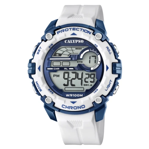 Унисекс ръчен часовник с кварцов механизъм - корпус от Полимер - Полимер - цвят Сив Бял