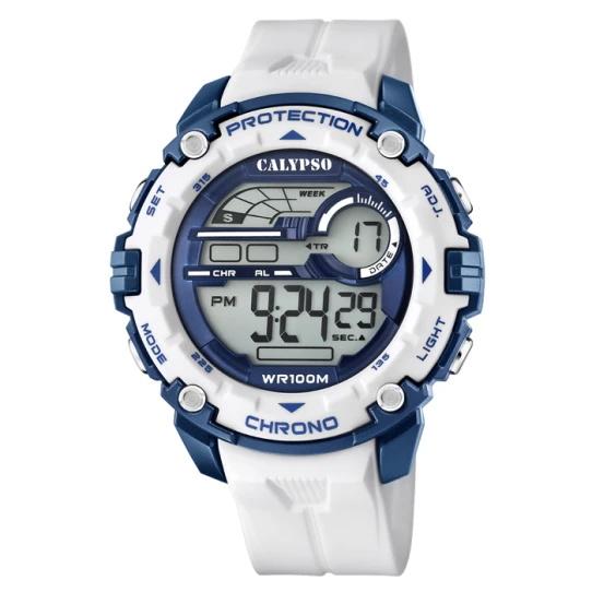 Унисекс ръчен часовник с кварцов механизъм - корпус от Полимер - Полимер - цвят Сив Бял