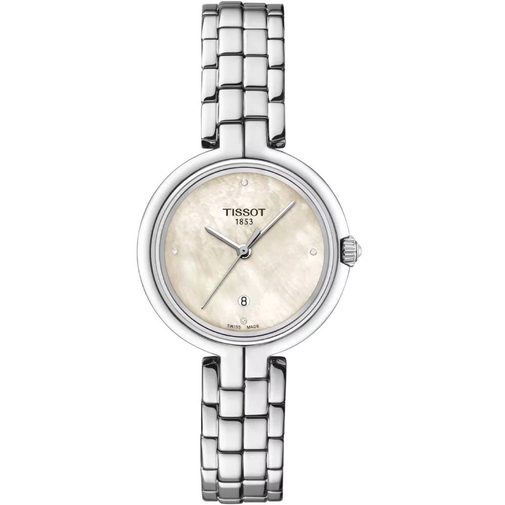 Дамски ръчен часовник с кварцов механизъм - корпус от Стомана - Стоманена верижка - цвят Седеф Сив