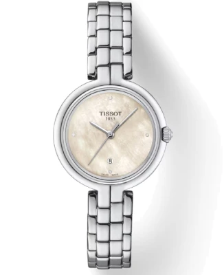 Дамски ръчен часовник с кварцов механизъм - корпус от Стомана - Стоманена верижка - цвят Седеф Сив