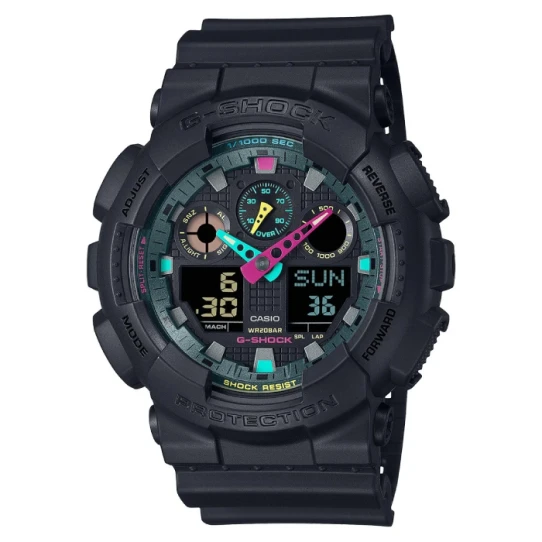 Мъжки ръчен часовник с кварцов механизъм - корпус от Полимер - Полимер - цвят Черен Черен