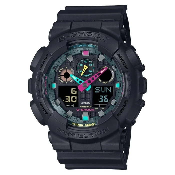 Мъжки ръчен часовник с кварцов механизъм - корпус от Полимер - Полимер - цвят Черен Черен